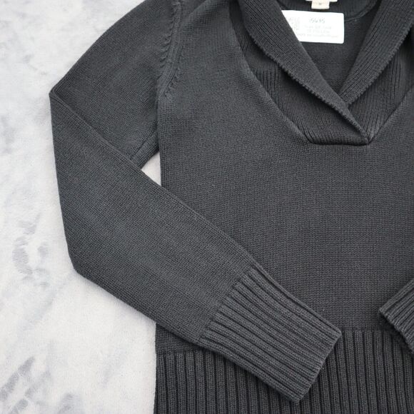 Converse Sweater Womens M Black Long Sleeve Cowl Neck Knit Pullover Stretch - Picture 8 of 16